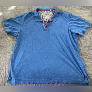 Robert Graham Blue Polo Shirt Golf Resort Country Club XXL Classic Fit Cotton